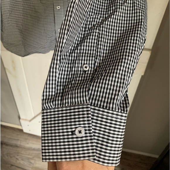 Men’s Nick Graham Black and White Checkered Dress Shirt Button down 2XL - Picture 3 of 7